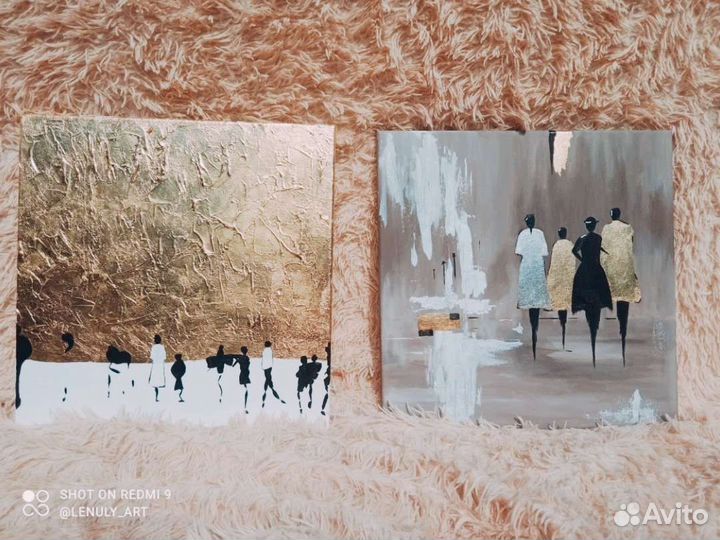 Картина абстракция цветы