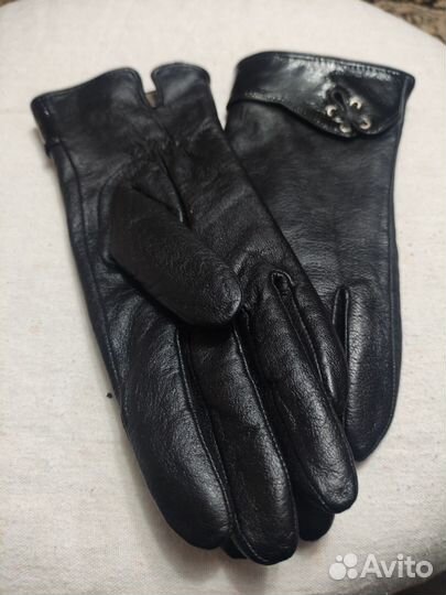 Перчатки женские кожаные, размер 8,5, утепленные
