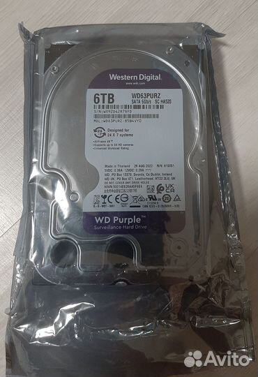 Жесткий диск 6тб Western Digital WD63purz