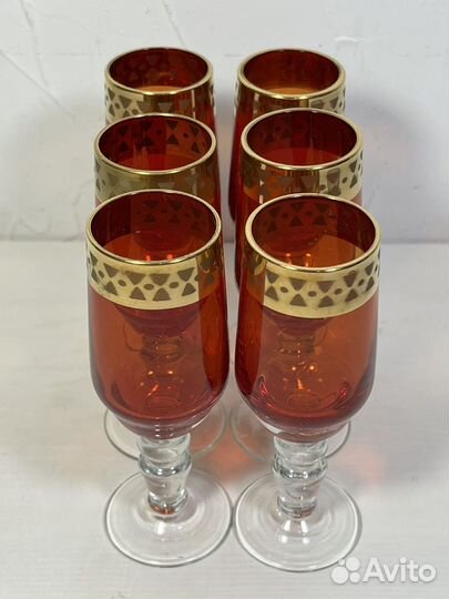 Рюмки и бокалы рубиновое стекло, СССР