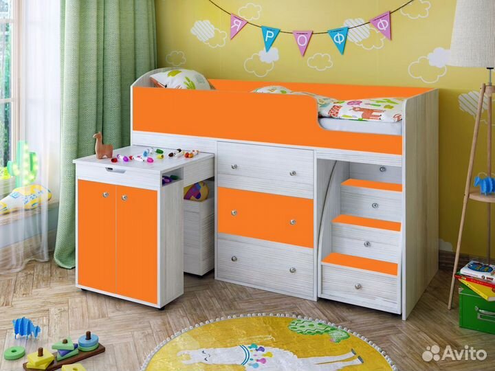 Кровать-чердак Малыш 180х80 см увеличенный