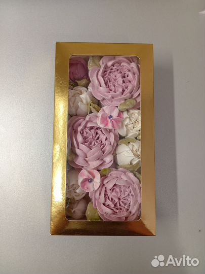 Съедобный букет из зефира в коробке