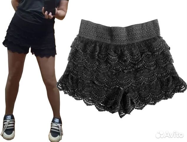 Юбка шорты летние мини ажурные