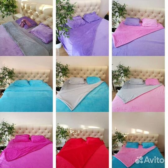 Комплект плюшевого постельного белья евро