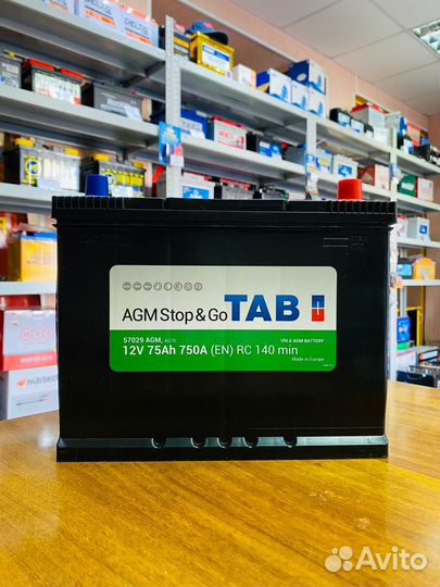 Аккумулятор AGM Гелевый TAB 75 Ач на Start-stop