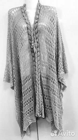 Кардиган накидка ажурная 56 -64р