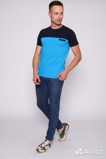 Футболка - ярко-голубой №Н-17573 - 48. Оптом