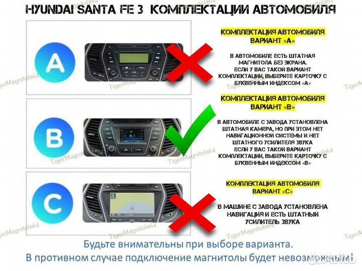 Магнитола Hyundai Santa Fe 3 12-18г Компл B 4/64GB