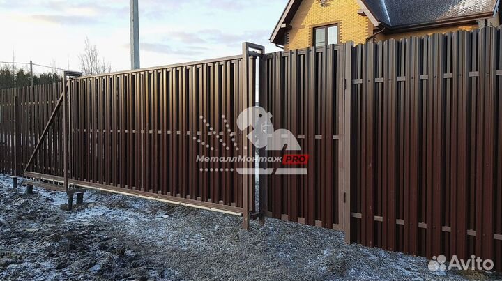 Откатные ворота с установкой. Гарантия