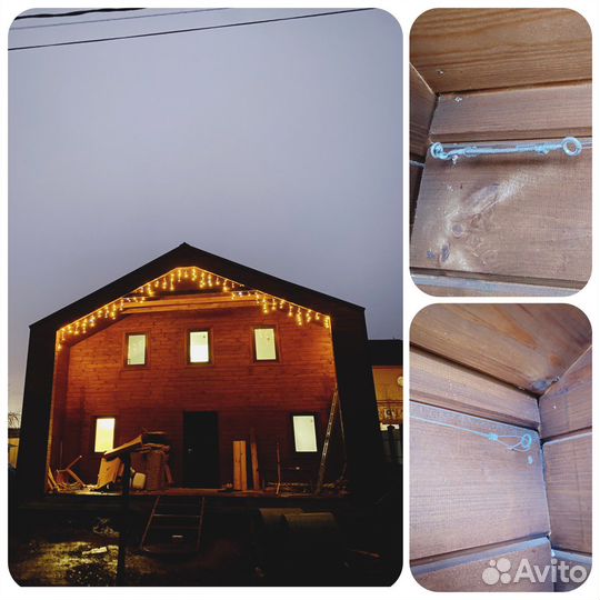 Новогоднее украшение домов гирляндами