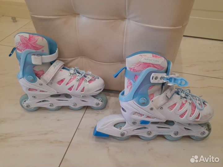 Роликовые коньки детские раздвижные размер 32-35