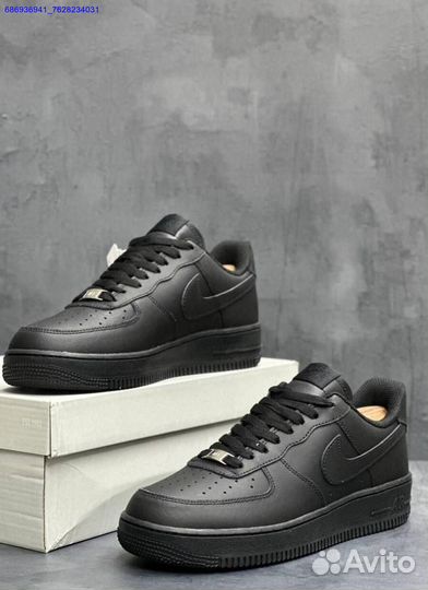 Кроссовки Nike force 1 черные мужские (Арт.24003)