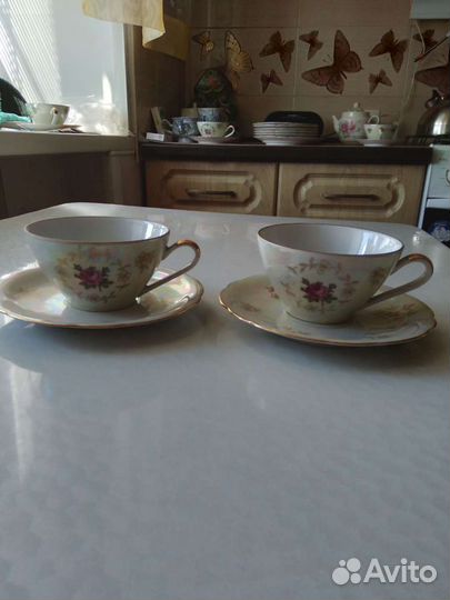 Сервиз кофейный на 6 персон Роза перламутровая