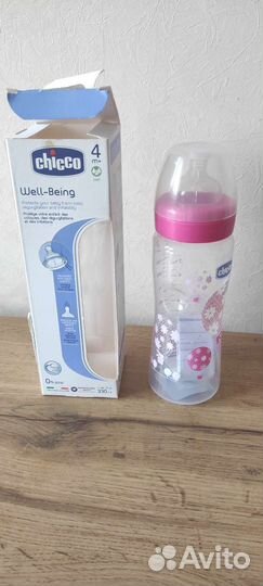 Бутылочка новая chicco для кормления 330 мл