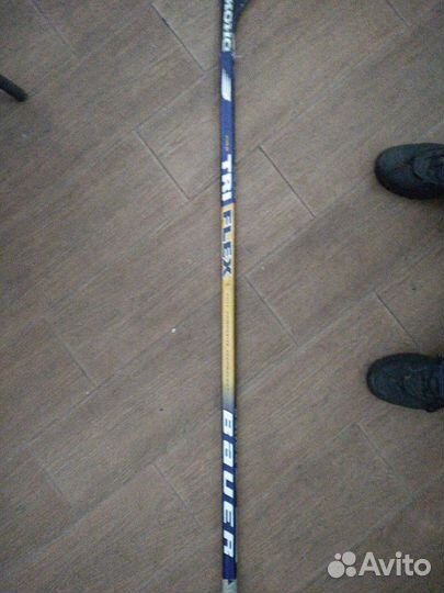 Палка труба хоккейная bauer Tri Flex Gold с крюком