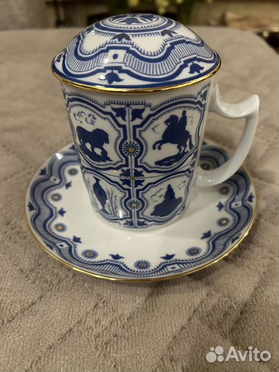 Бокал с блюдцем и крышкой ифз