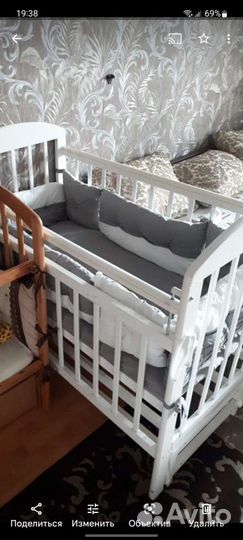 Бортики в детскую кроватку бу (ручная работа)