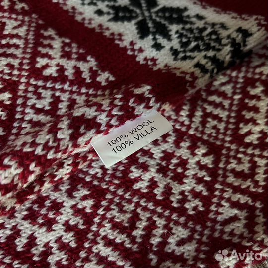 Шерсятной красный зимний шарф унисекс