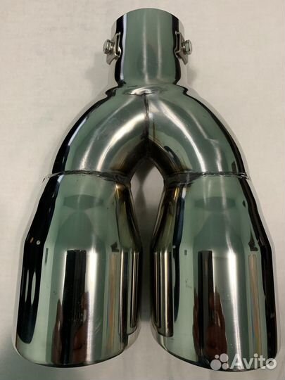 Насадка на глушитель (нержавейка) двойная скос