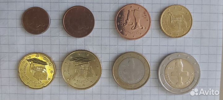 Набор Монет Кипр - 8 шт