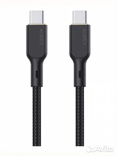 Кабель Aukey KCC101 1m black USB-C - USB-C Nylon