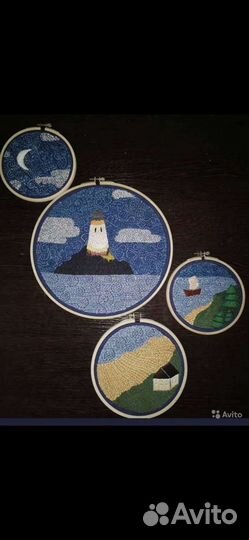 Вышивка, панно гладью