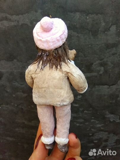 Ватные игрушки девочка с мишкой