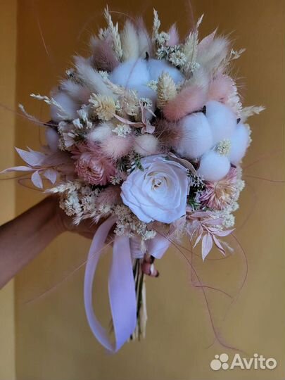 Свадебный букет из сухоцветов