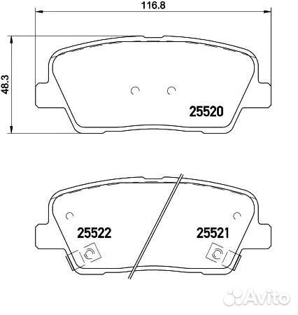 Колодки тормозные дисковые задние 91233