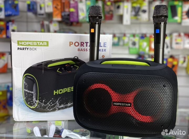 Колонка Hopestar Party Box 120 Ватт + 2 микрофона