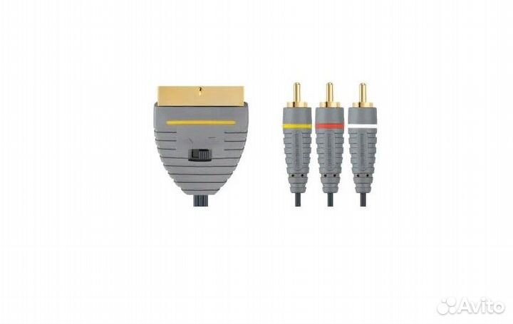 Аудио-видео шнур Scart-3RCA 2 m Bandridge BVL5602