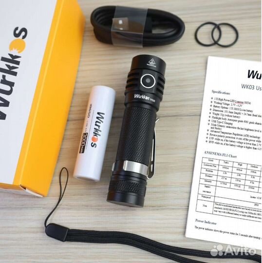 Мощный карманный фонарь Wurkkos WK03 1800lm 217m