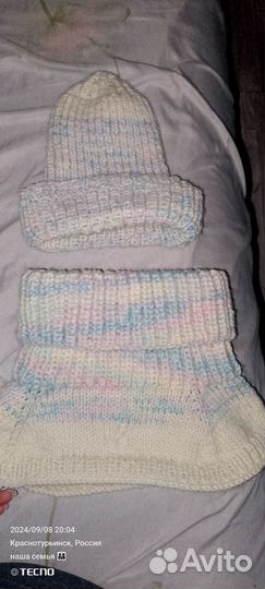 Комплект манишка+шапка