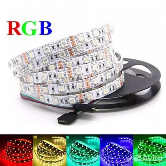 Светодиодная лента SMD 5050 RGB, 12 вольт