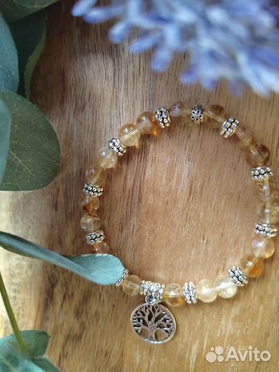 Браслет из натуральных камней (цитрин)