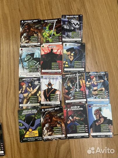 Карточки черепашки ниндзя боевая четверка