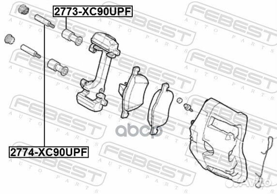 Втулка направляющая тормозного суппорта перед прав