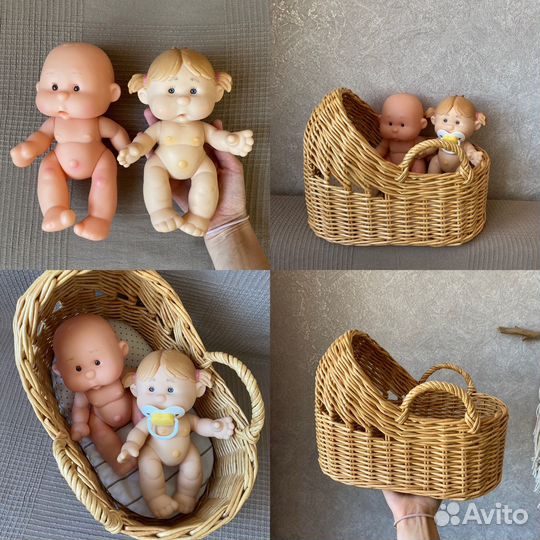 Плетеная люлька колыбелька пупс Испания