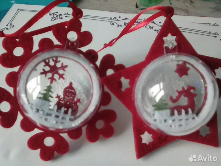 Новый красивый набор новогодних игрушек из фетра