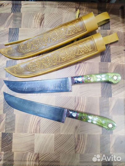 Узбекский нож пчак, дамаск