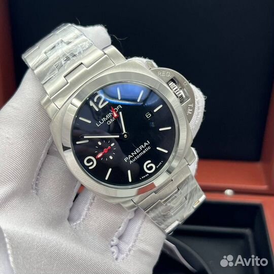 Брутальные тяжелые мужские часы Panerai GMT