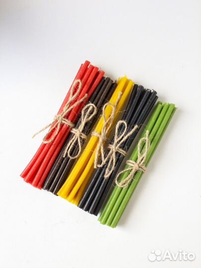 Набор свечи восковые цветные натуральные 50 штук