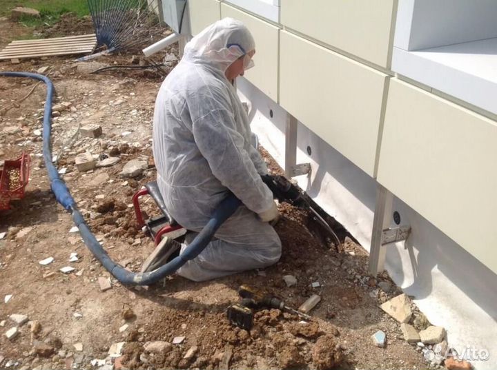 Усиление фундамента без копки земли,гидроизоляция