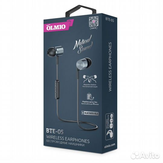 Беспр. наушники olmio BTE-05 BT4.0 BK