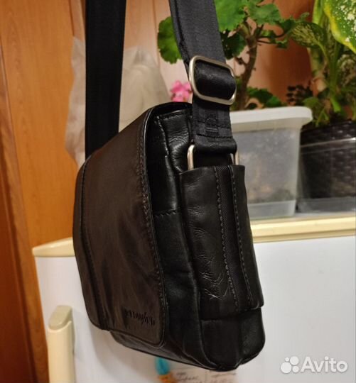 Сумка мужская натуральная кожа через плечо