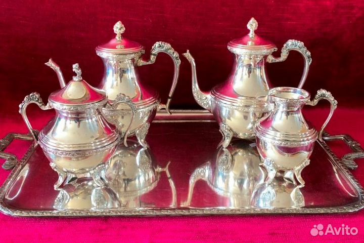 Сервизы антикварные. 2 шт. серебро