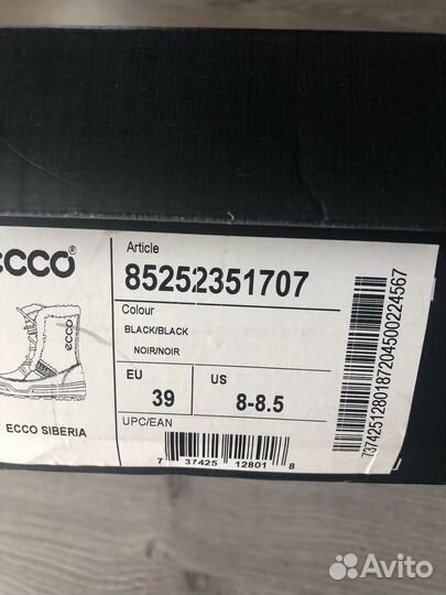 Новые сапоги Ecco, 39-40, зима