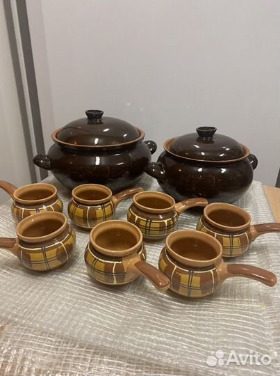 Набор посуды для запекания, новый, керамика