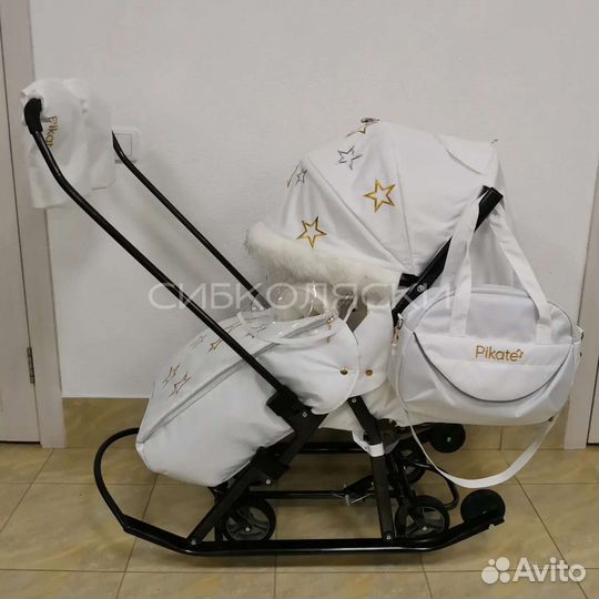 Коляска санки Pikate limited edition NEW White