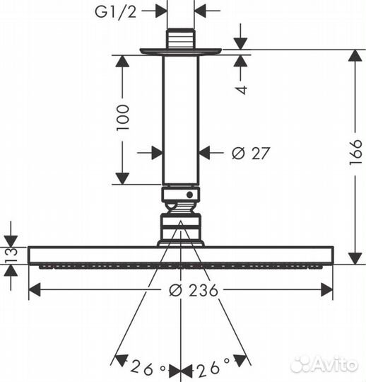 Верхний душ Hansgrohe 27620000